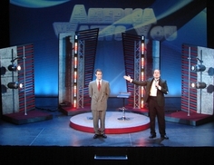 Kevin Charnas as John Doe and Lew Wallace as TV Program Host Mike